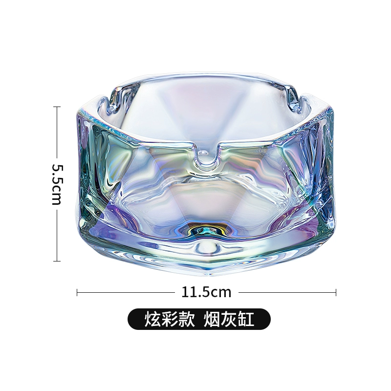 Big glass ashtray for commercial use for office, light luxury style