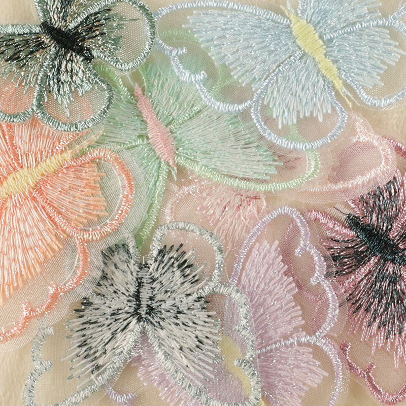 Emblemas bordadas de computadora mariposa transparente accesorios accesorios de ropa accesorios sellas hechas a mano DIY bordado pegatinas de tela