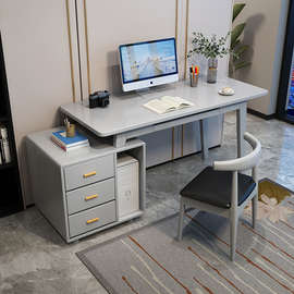 全实木台式电脑桌带柜子简约书房转角书桌中小学生家用办公写字桌