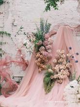 婚庆背景玉粉色纱幔舞台布置公主房间床头布置纱缦美容院吊顶曼纱