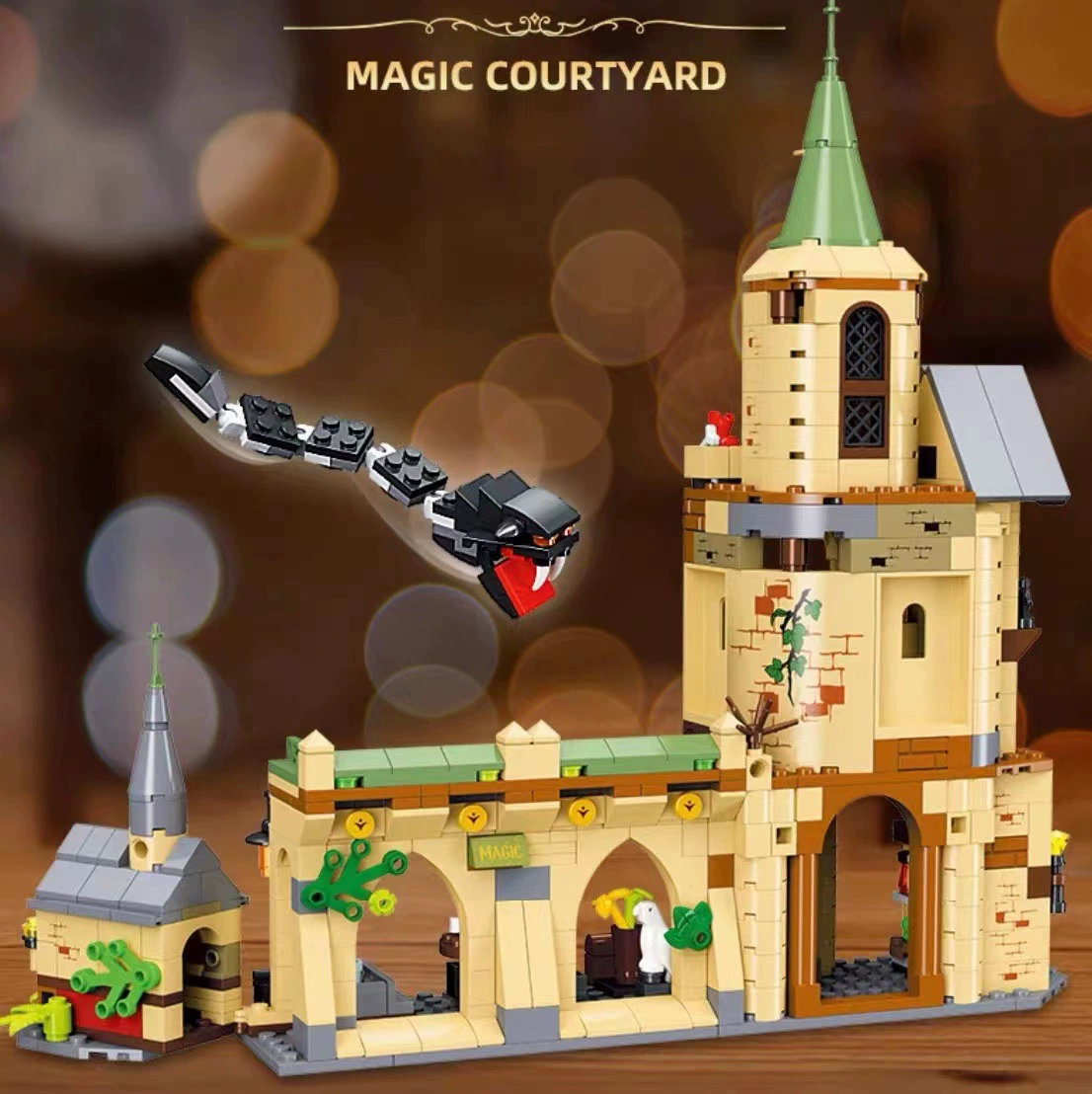 Граница JJ9004-05 Замок Замок часы модель Hogwa castle конструктор детские мелко-детальные игрушки