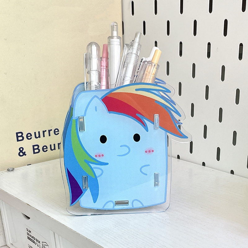 マイリトルポニー アクリルペンホルダー かわいい写真 ピーチソフト 周辺機器 学生デスクトップストレージ カスタマイズ|undefined