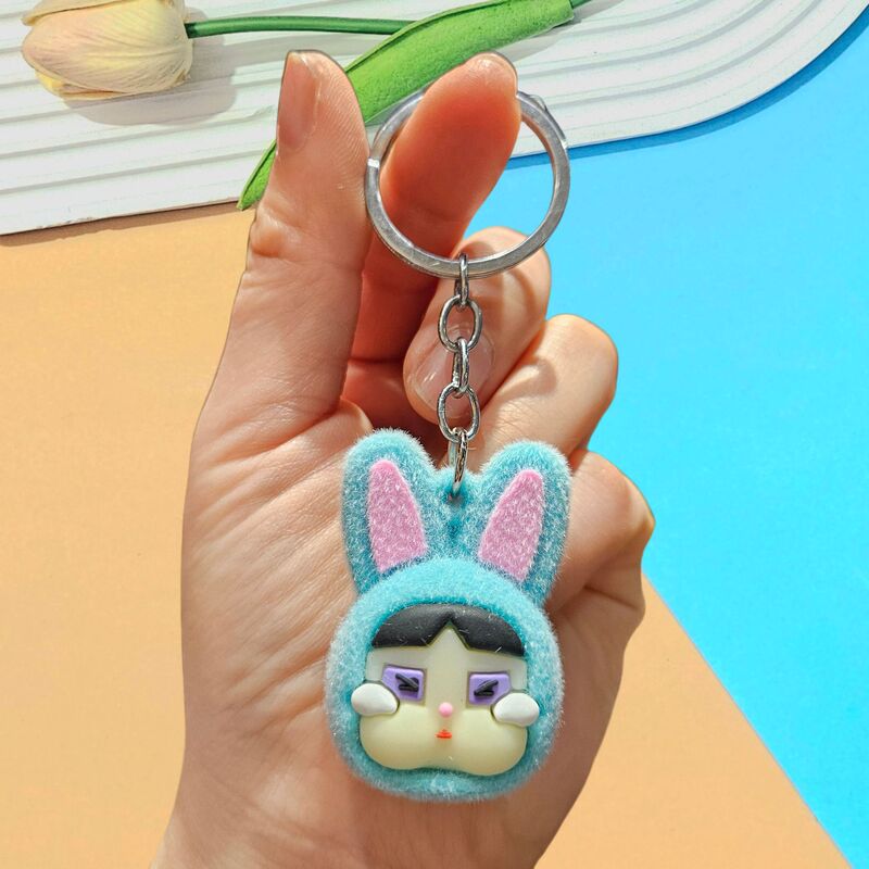 植毛泣き人形キーホルダーかわいいアニメ人形クロスボーダーキーホルダーかばんストラップメーカー卸売り|undefined