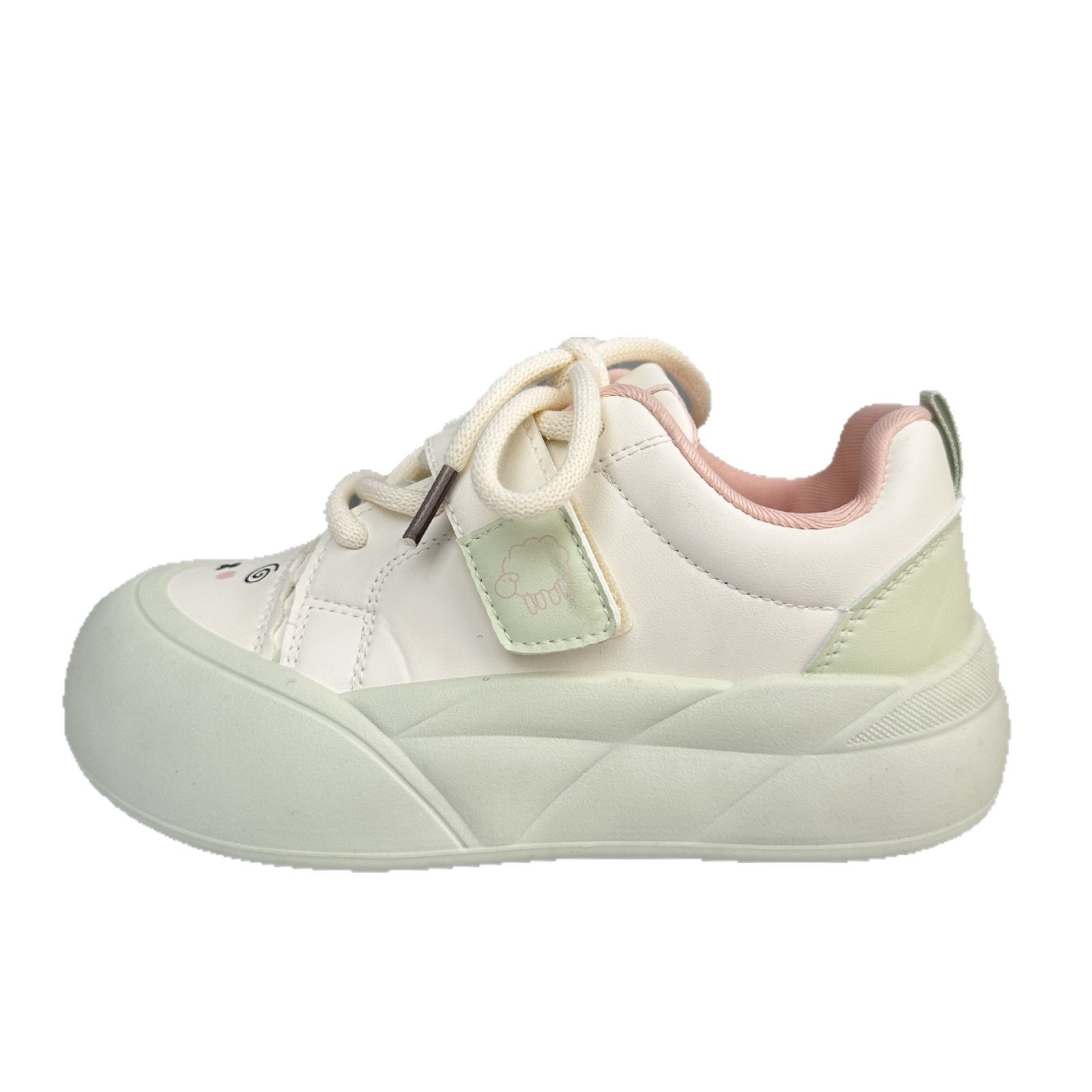 Zapatos de suela gruesa de larga onda para mujeres 2025 nuevos zapatos de nicho no chocan con zapatos blancos de primavera y otoño.