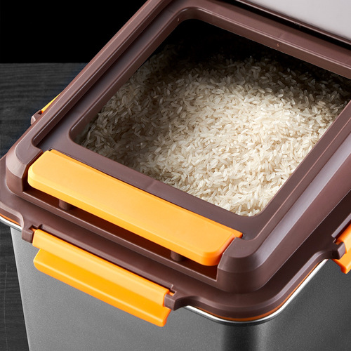 304 stainless steel rice bucket household insect-proof and moisture-proof sealed bucket food-grade large-capacity storage bucket high-end rice cylinder