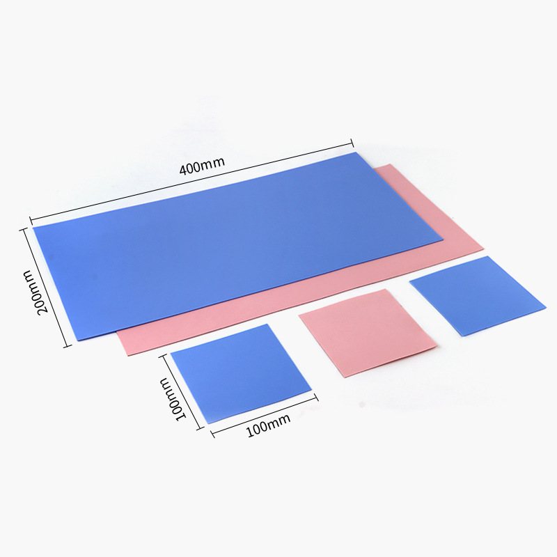 高导热硅胶片蓝色灰色高导热垫CPU显显面双面背胶散热硅脂垫片
