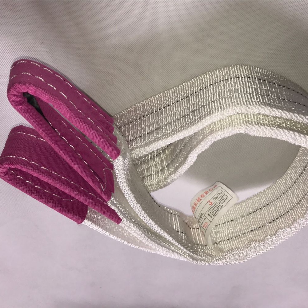 Correa de elevación Eslinga de elevación 5 toneladas Camión estándar nacional plano blanco Camión grúa industrial Camión remolque Carretilla elevadora Correa de tela 2T