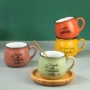 字母陶瓷340ml咖啡大肚杯
