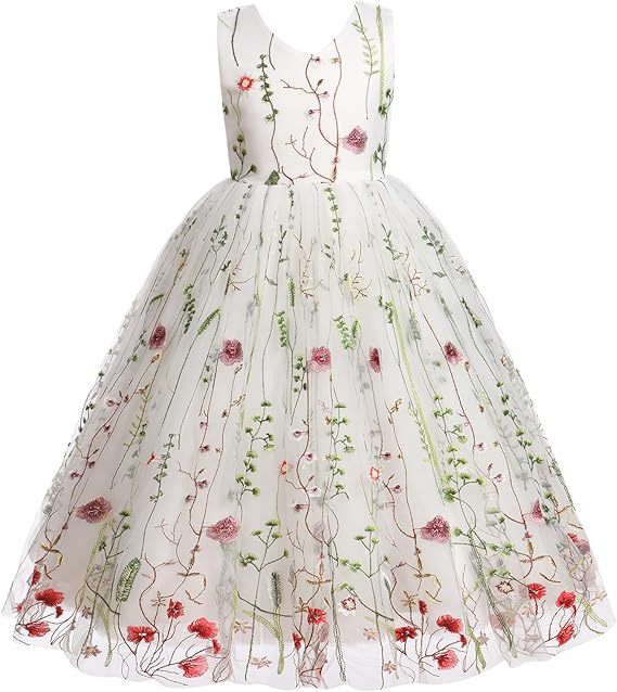 Robe de cérémonie en tulle brodé pour fille et occasions_voghion.com