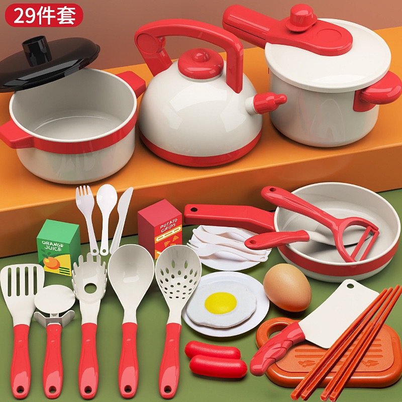 Children's pretend play kitchen toy set, cooking toys, fruit cutting toys for babies, kitchen utensils for boys and girls, realistic kitchen playset
