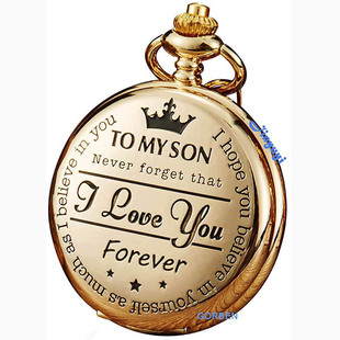 Pocket watch TO MY SON, Husband, GRANDPA carved vintage quartz pocket watch pendant vintage pocket watch