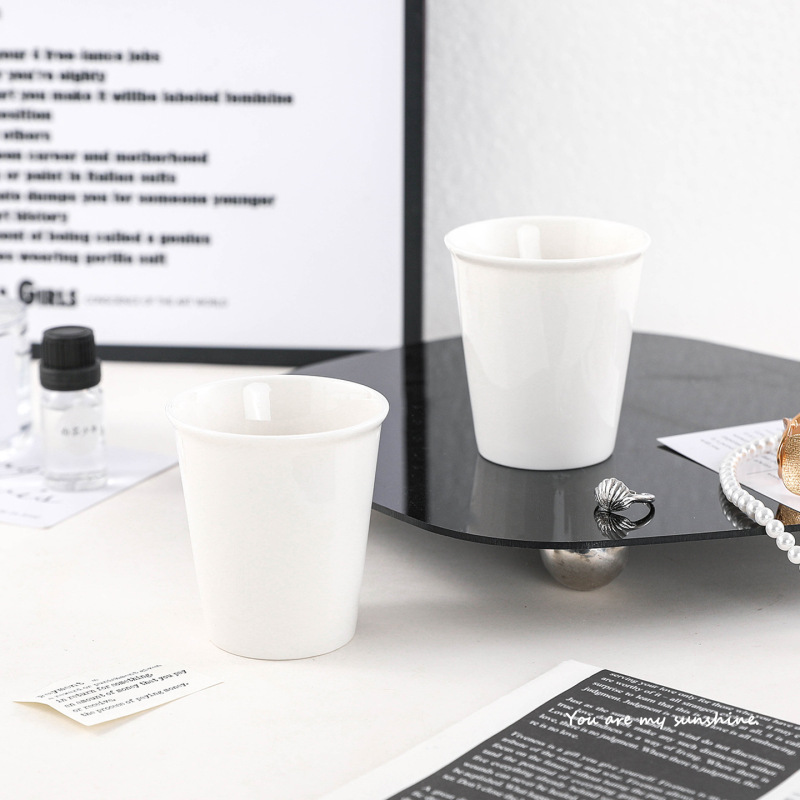 Simple Ceramic Cup, Imitation Paper Cup, Creative Household Drinking Cup, Bathroom Couple's Mouthwash Cup, Ceramic Cup Set Simple Ceramic Cup, Imitation Paper Cup, Creative Household Drinking Cup, Bathroom Couple's Mouthwash Cup, Ceramic Cup Set