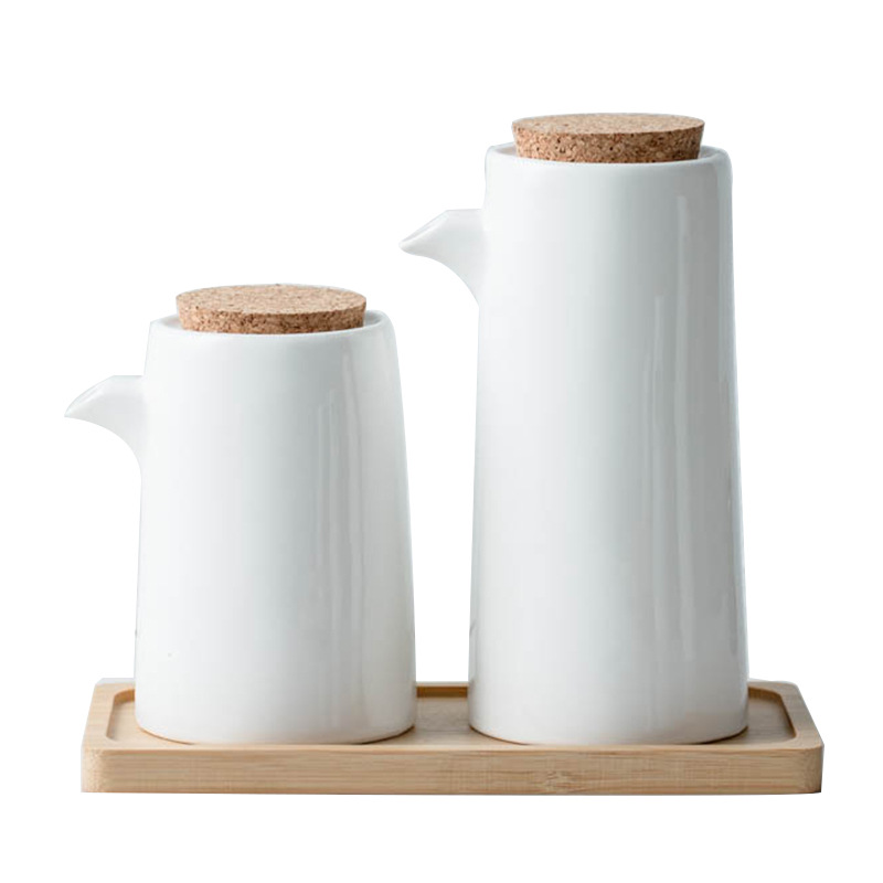 Cerámica doméstica estilo japonés botella de aceite, botella de aceite, botella de sabor, botella de sal, caja de condimentos, botella de sal, set