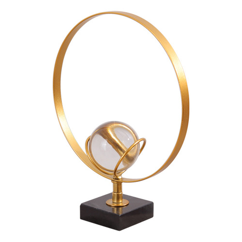 Nordic light luxury abstract geometric crystal ball ornaments creative living room office desktop decoration metal ornaments