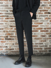 港风9分裤男青少年ins九分小西裤男士修身秋冬款西装长裤轻熟商务