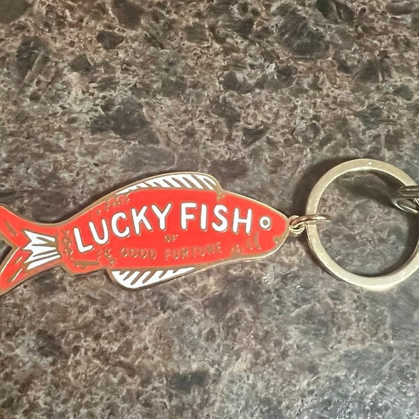 23g Weight Slip-on Clasp Closure Type Keychain Classification 1 Piece Quantity Daily Occasion Zinc alloy Material Letter, Fish Pattern Unisex Gender Cute Style Cute Letter Fish Zinc Alloy Unisex Slip-on Keychain 1