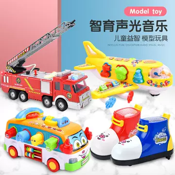 Children's electric universal water spray fire truck puzzle simulation model light music boy's birthday gift stall - ShopShipShake