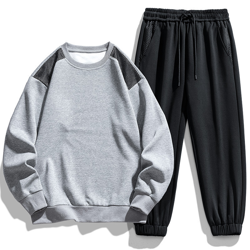 Trajes de moda de otoño para hombres, trajes de moda de estilo de Hong Kong juveniles, trajes de ocio juveniles, trajes deportivos populares para parejas, suéter