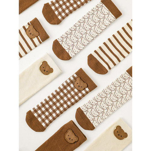 Wulibuyi male and female baby cute pet stickers ear-mounted socks spring and autumn new cute soft cotton socks
