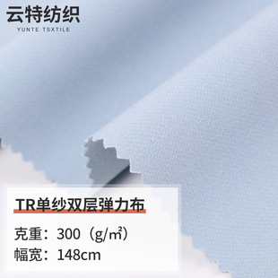 TTR single-yarn double-layer plain elastic fabric women's spring and autumn skirt coat fabric