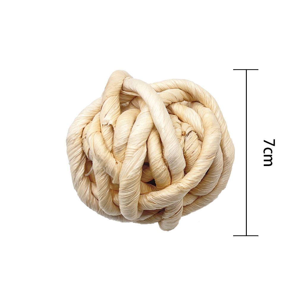 Bola de hoja de maíz natural tejida a mano, bola de juguete para pájaros, loro, estornino, bola de pulir, hámster, conejo, bola de mordida