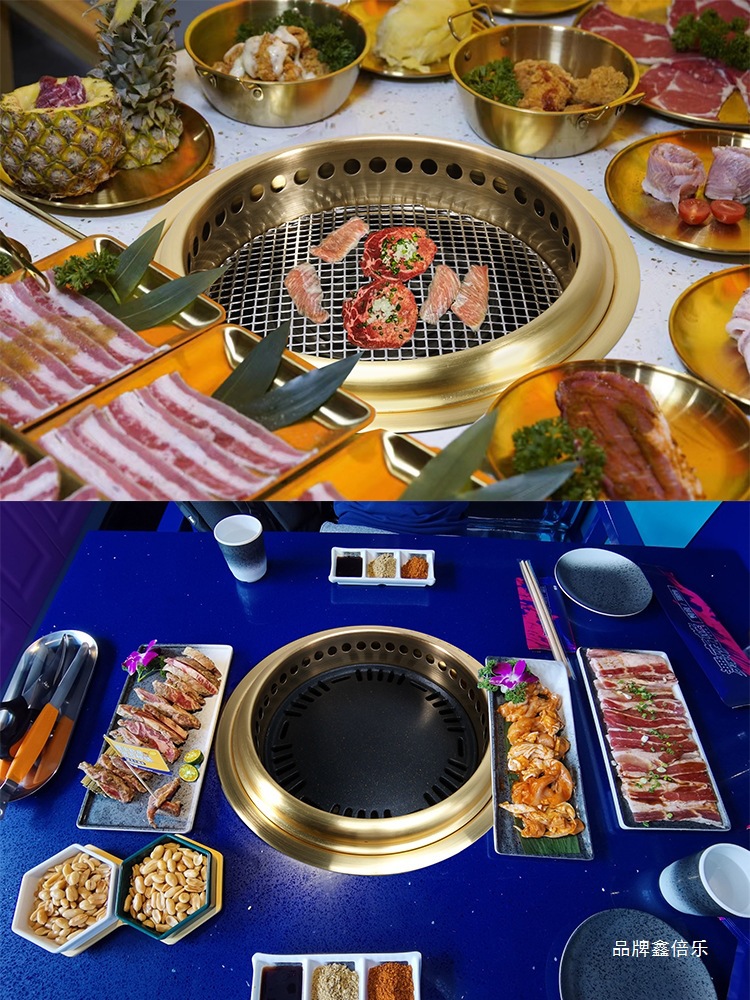 日式电烤炉商用电热丝烤肉炉下排烟韩式自助不锈钢烧烤炉烤肉锅