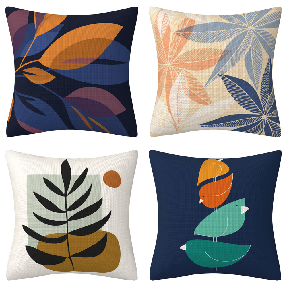 New Hand-painted Plant Abstract Art Pillowcase Home Decorative Pillow Sofa Cushion Pillowcase Amazon