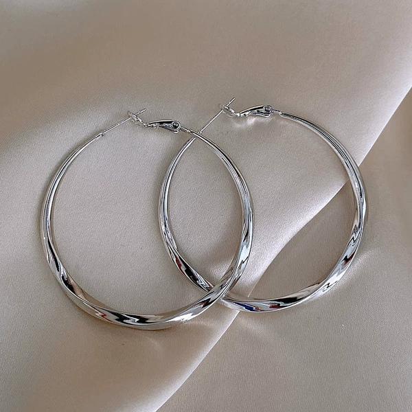 Mobius Silver Large Earrings 5cm