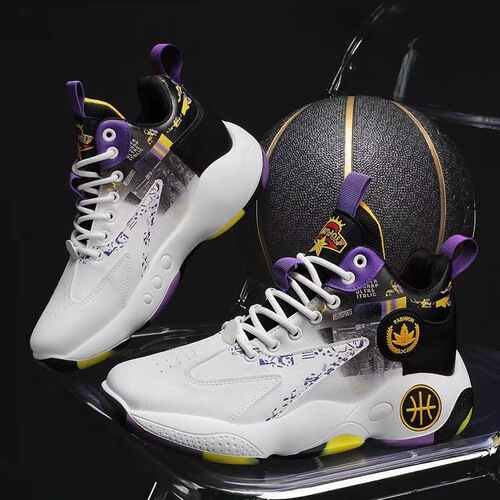 Men's Basketball Shoes 2024 New Model Thick Sole Height Youth Student Sports Shoes Breathable Anti-Slip Dad Shoes