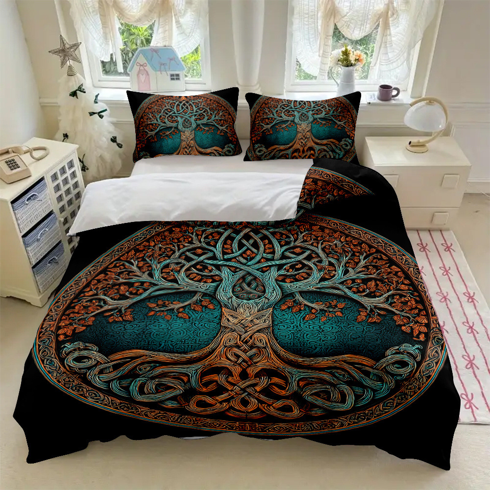 Transfronterizo luminoso árbol de vida molienda impresión digital kit de edredón textil para dibujar se puede ajustar TUME / JIT