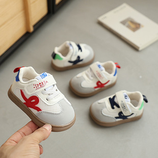 Baby Toddler Shoes, Spring and Autum Mesh Sports Shoes, Breathable Men's and Women's Baby Shoes, Soft Sole Shoes, Children's Moral Training Shoes