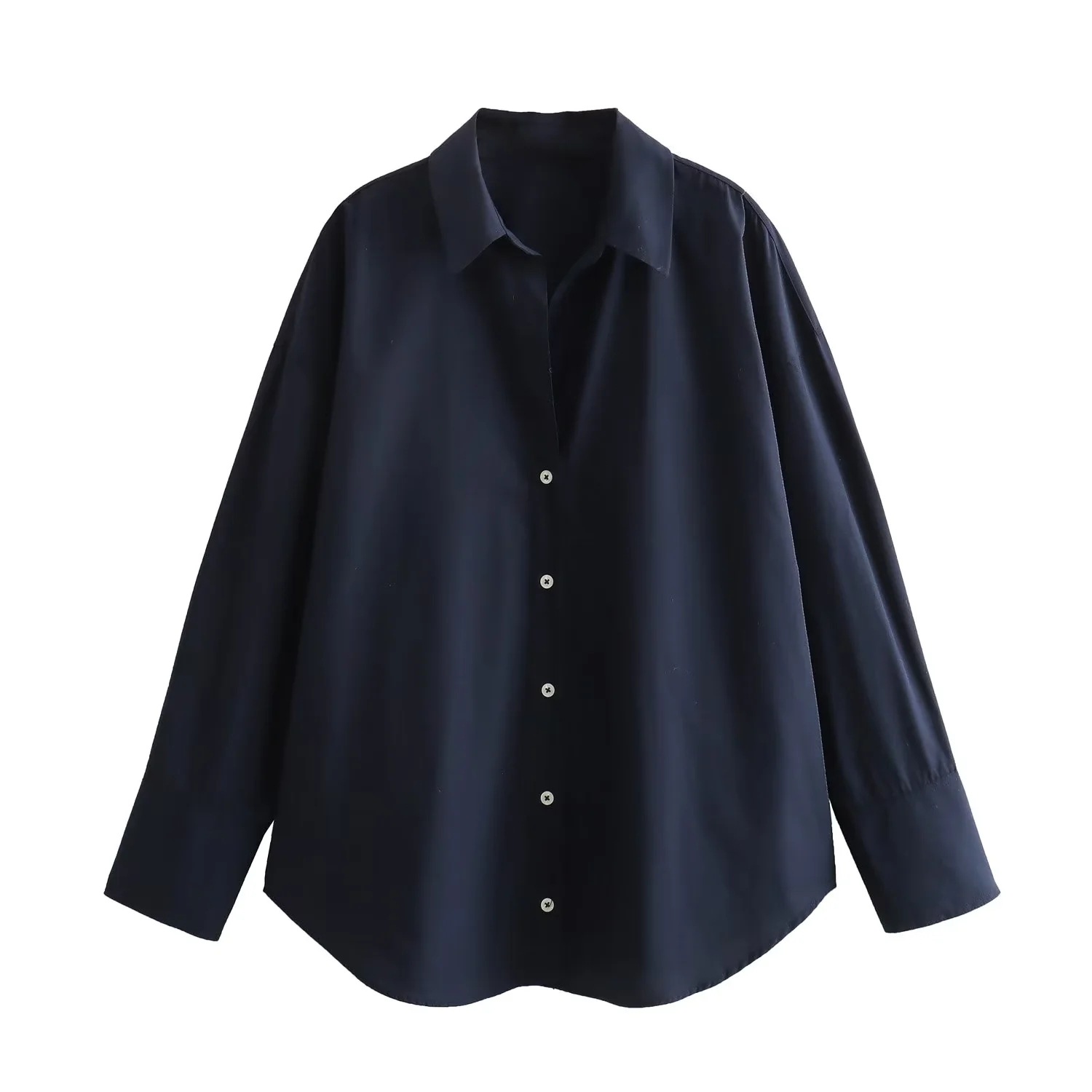 Y2K 2024 Summer New Style Long Sleeve Loose Multi Color Poplin Shirt Women's F69327_voghion.com