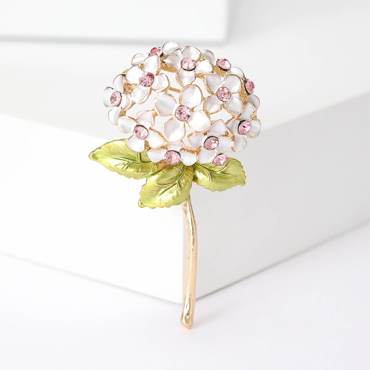 Korean Fashion New Alloy Enamel Hydrangea Brooch Personalized Versatile Women's Clothing Corsage Jewelry Pin