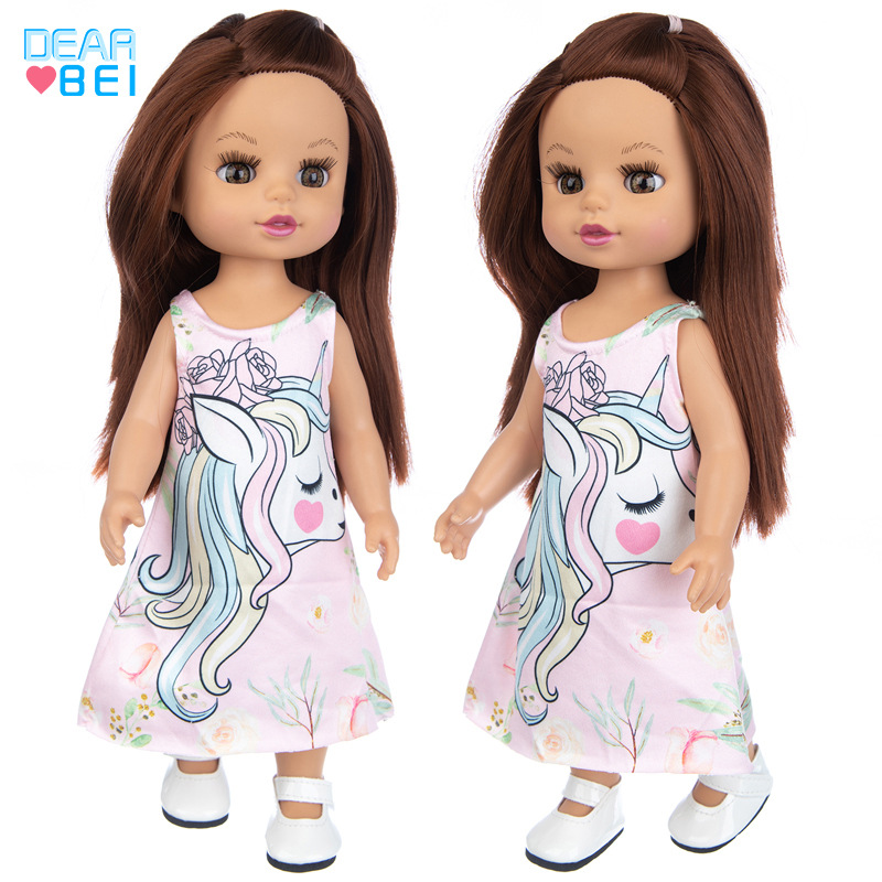 Venta caliente transfronteriza simulación muñeca 14 pulgadas American Girl renacer vinilo muñeca niños muñeca