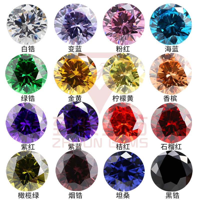Round 3A White Colored Zircon Loose Stone 4.0Mm~16Mm Synthetic Cubic Zirconia Cz Zircon Suitable for Wax Setting