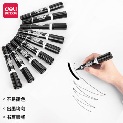 DeLix S555 Large/Double Head Permanent Marker, Waterproof, Quick-Drying Office Supply Pen, Black, 1 Piece