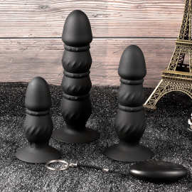遥控硅胶G点前列腺肛塞震动后庭按摩器外出调教同志男女用