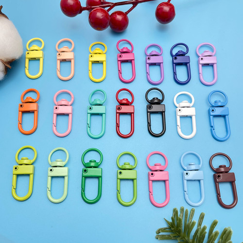 DIY jewelry clasp zinc alloy candy color color baked paint small door clasp key chain accessories box bag hanging clasp U-shaped clasp 