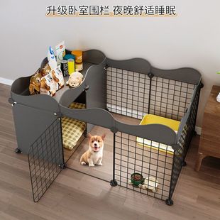 Dog Fence Small Dog Household Indoor One Room One Bathroom Pet Fence Kennel with Toilet Area Anti-Jailbreak Dog Cage
