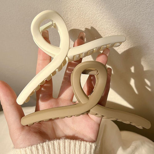 Cross ribbon grabber shark clip on the back of the head frosted ponytail hairpin Internet celebrity hair accessories frosted hairpin manufacturer wholesale
