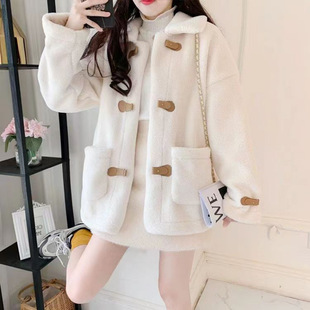 Lamb Coat Short 2024 Autumn and Winter New Korean Loose Faux Lamb Velvet Versatile Chanel Top