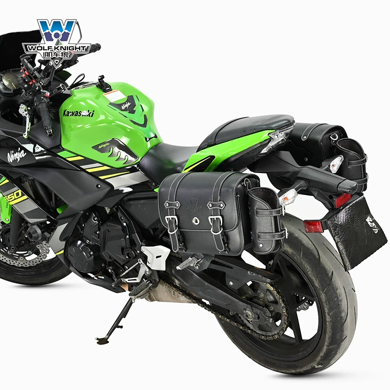 肌车狼 Подходит для Kawasaki Ninja 650 — боковая сумка с быстросъёмом, ретро боковой кофр, модифицированная сумка для шлема, водонепроницаемая