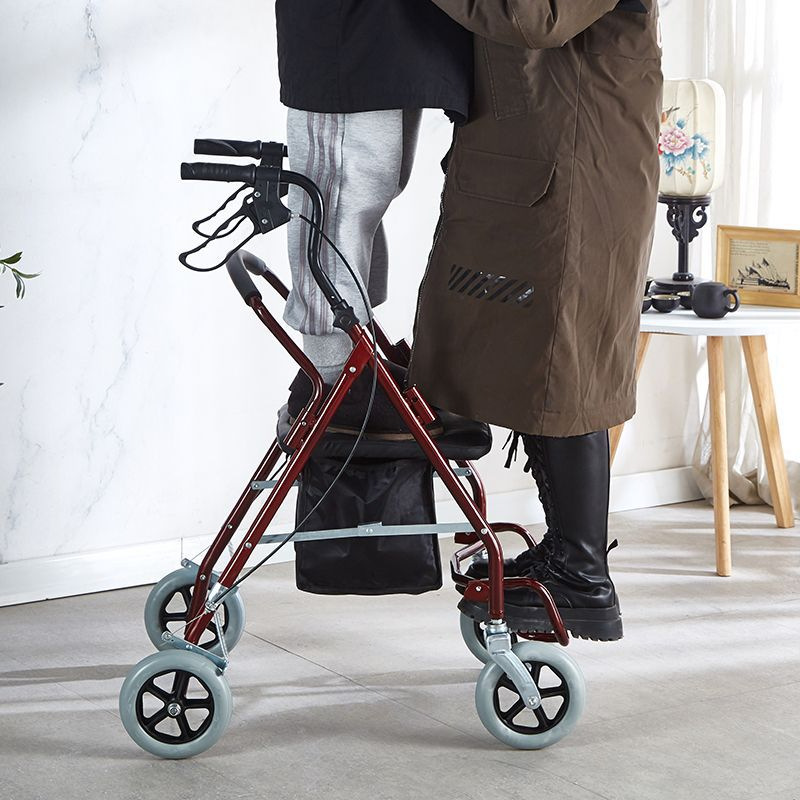 老年代步车老人手推车可坐四轮买菜购物拉车折叠座椅助步小拉车