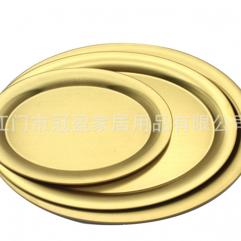 不锈钢304长方椭圆形餐碟子加厚酒店早餐托盘食物餐碟厂家批发