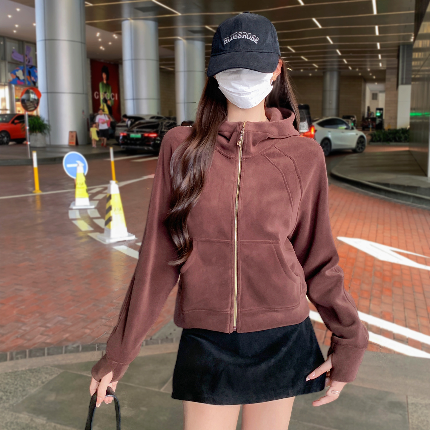 摇粒绒抓绒外套女款冬季加绒加厚奥粒绒外套冲锋衣内搭初冬短卫衣