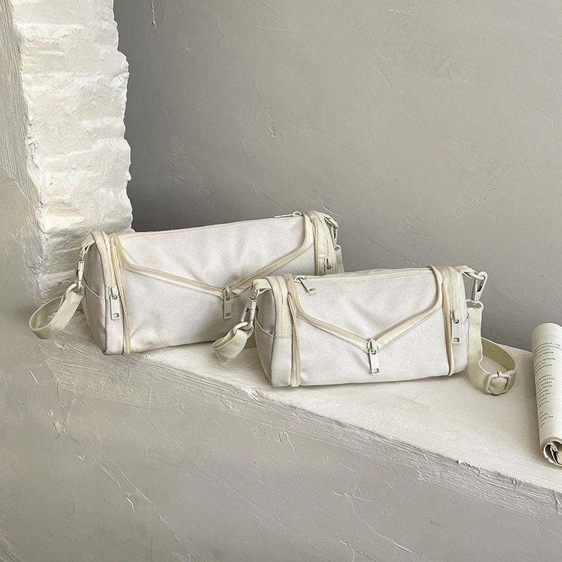 Túi đeo chéo nữ cỡ lớn thiết kế tối giản phong cách Hàn Quốc, chất liệu nylon nhẹ, nhiều ngăn tiện dụng — Cây trumpet xanh, Hồng Trumpet, Màu cà phê Trumpet, Trumpet xanh đậm chi tiết 21