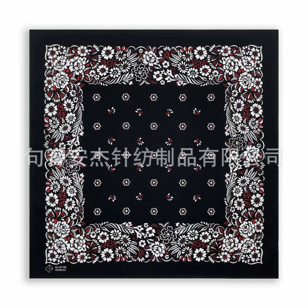 Cotton 55x55CM flower Paisley cashew flower amoeba square scarf hip hop hip hop street dance riding headscarf mask