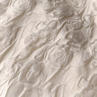 立体肌理抽象玫瑰花提花布浮雕凹凸连衣裙短裤外套手包色织面料