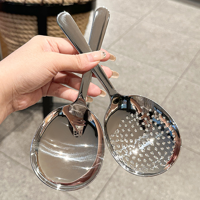 不锈钢大头公用勺分餐勺漏勺家用酒店加厚分菜勺子吃饭豆花勺批发|undefined