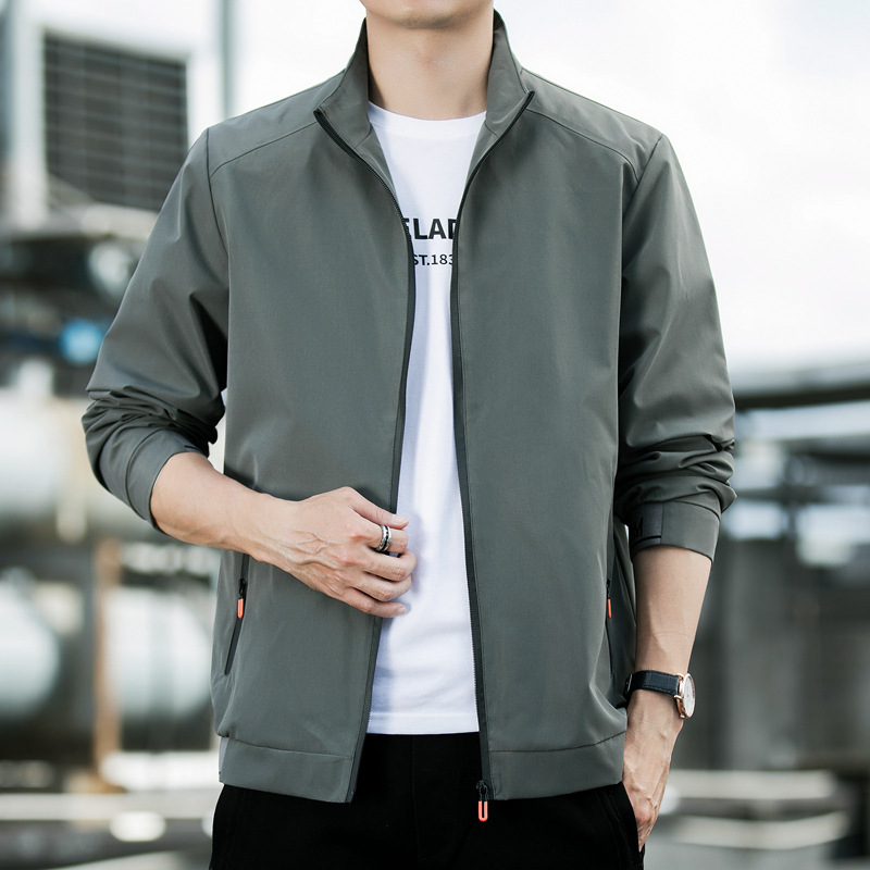 Fashionable new men's spring and autumn jackets, trendy and stylish casual clothes, stand up collar zipper baseball jacket_voghion.com